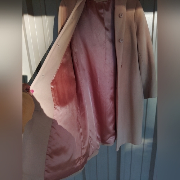 Women's Vintage Forecaster of Boston Lambs Wool Camel Hooded Midi Dress Coat 10 - Picture 3 of 11